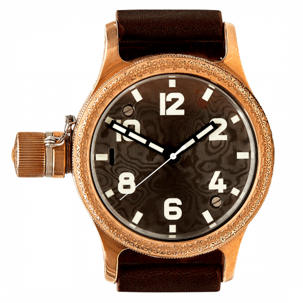 Bronze Dive Watch Zlatoust 295 with Ornament 46mm Meteorite Sapphire from Zlatoust Watch Factory